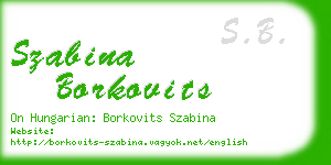 szabina borkovits business card